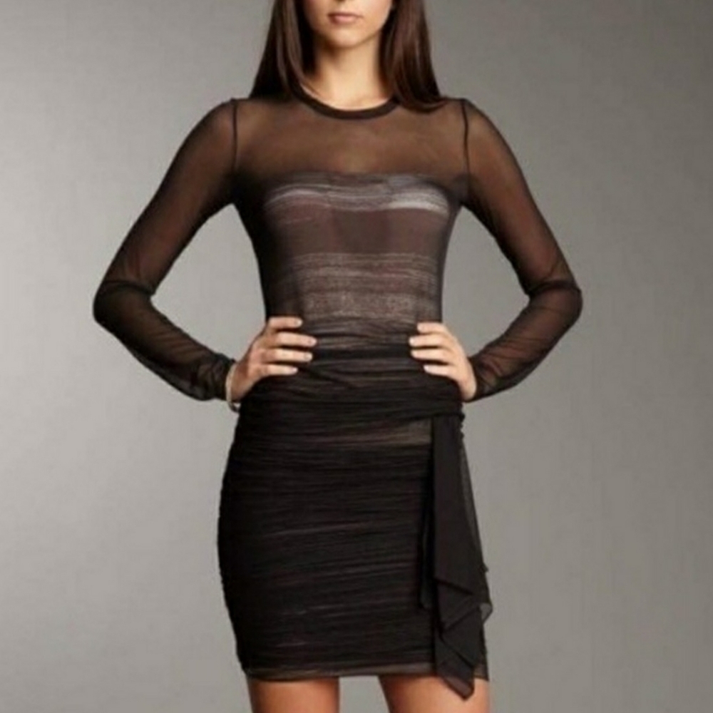 Bcbg Tracey black sheer illusion dress